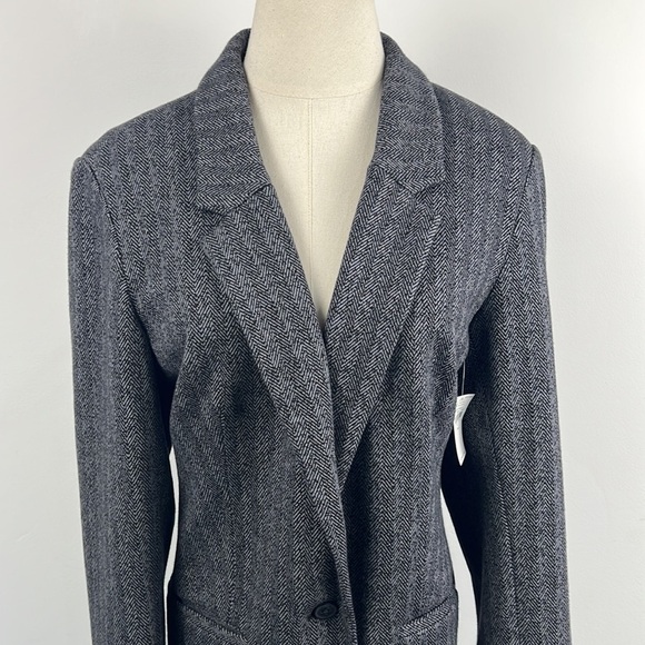 OLD NAVY Gray Herringbone Men’s Blazer NWT Size Large Tall - Picture 2 of 12